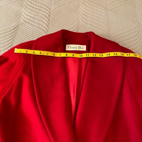 🔥Christian Dior🔥 cardinal red full length lambs wool coat. Vintage 1985. Sz 10 - Picture 9 of 13